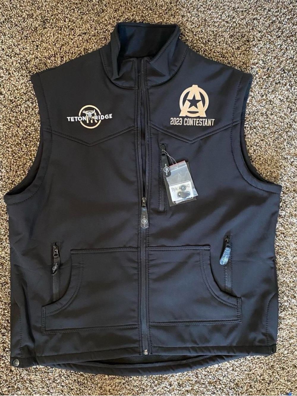 Teton Ridge Black Softshell Contestant Vest - 2023 Branded